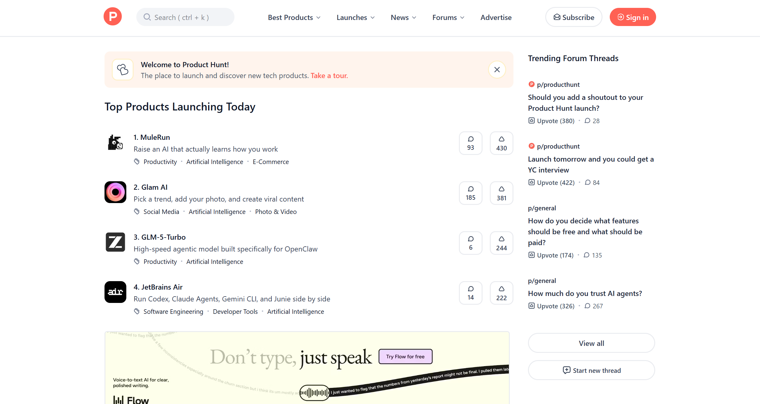 Saved Product Hunt page preview