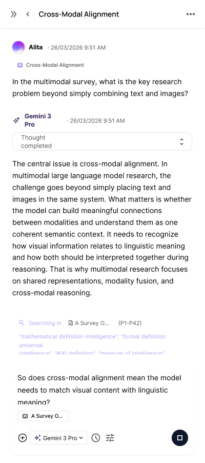 A question grounded in the multimodal survey and the start of a contextual answer