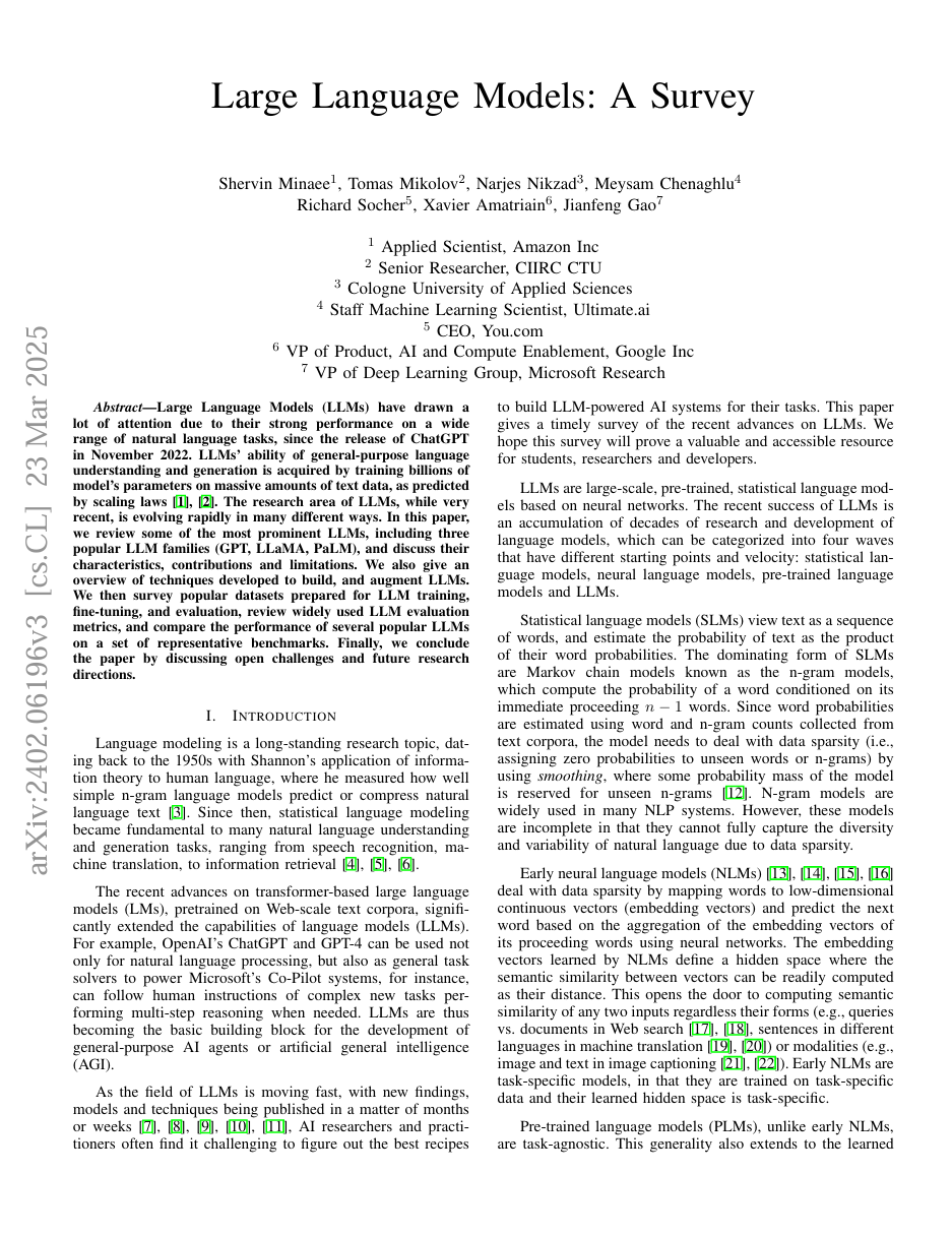 Large Language Models: A Survey, annotated paper